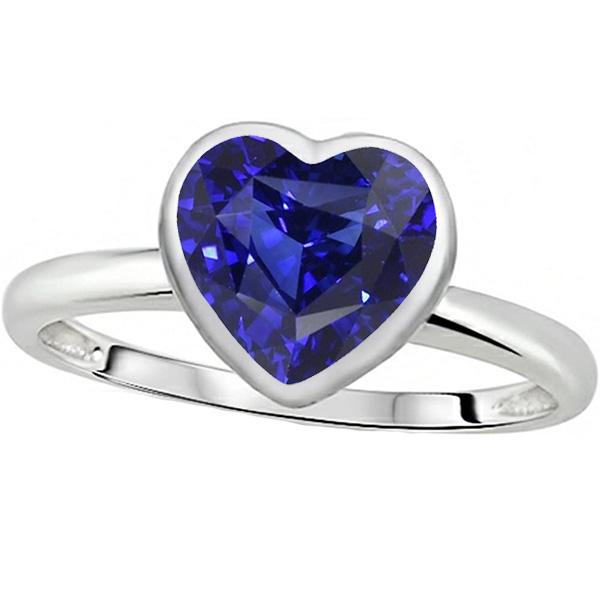 Solitaire Heart Cut Bezel Set Sri Lankaanse Sapphire Ring 2,50 karaat - harrychadent.nl