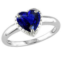 Solitaire Heart Cut Ceylon Sapphire Edelsteen Ring 2.50 Karaat Goud 14K