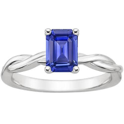 Solitaire Infinity Style Ring Emerald Sri Lankaanse saffier 2,50 karaat