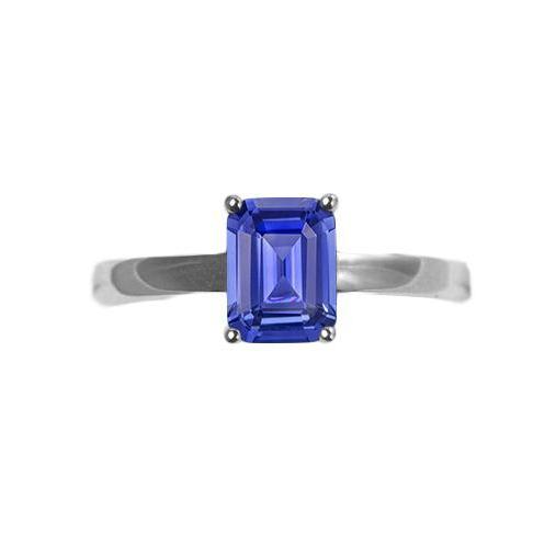 Solitaire Jubileumring Emerald Blue Sapphire Prong Set 1,50 karaat - harrychadent.nl