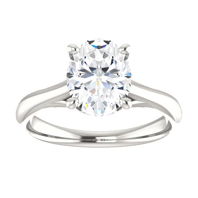 Solitaire Kathedraal Instelling Ovale Diamanten Ring 4 Karaat Vrouwen Sieraden