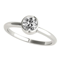 Solitaire Lady's Wedding Ring Old Miner Diamond Bezel Set 1,50 karaat