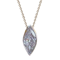 Solitaire Marquise geslepen diamanten halsketting hanger gouden sieraden 1.5 Ct