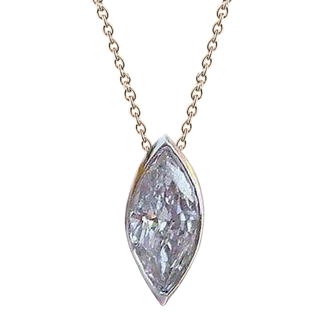 Solitaire Marquise geslepen diamanten halsketting hanger gouden sieraden 1.5 Ct - harrychadent.nl