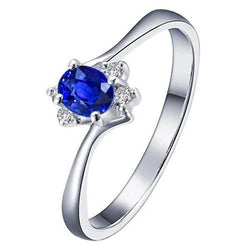 Solitaire Met Accent Sri Lanka Saffier En Diamanten Ring 1,90 Karaat