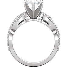 Afbeelding in Gallery-weergave laden, Solitaire Met Accenten 2.11 Carat Ronde Diamanten Fancy Ring WG 14K - harrychadent.nl

