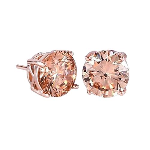 Solitaire Morganite 16.50 Ct Dames Oorknopjes Rose Goud 14K - harrychadent.nl