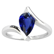 Afbeelding in Gallery-weergave laden, echte pear diamant 2karaat ring vooraanzicht
