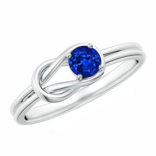 Solitaire Ring 2 karaat witgouden gespleten schacht blauwe saffier sieraden - harrychadent.nl