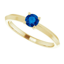 Afbeelding in Gallery-weergave laden, Solitaire Ring Blauwe Saffier 1,25 Karaat Geel Goud 14K Sieraden - harrychadent.nl
