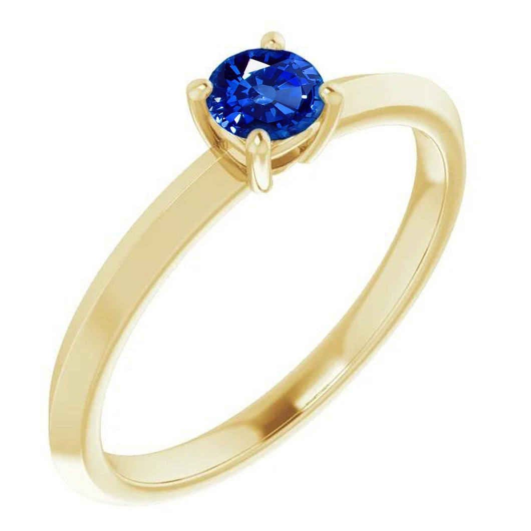 Solitaire Ring Blauwe Saffier 1,25 Karaat Geel Goud 14K Sieraden - harrychadent.nl