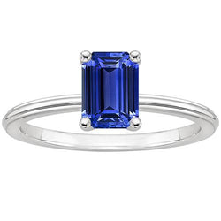 Solitaire Ring Emerald Ceylon Sapphire Edelsteen Prong Setting 3 karaat