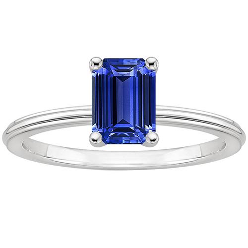 Solitaire Ring Emerald Ceylon Sapphire Edelsteen Prong Setting 3 karaat - harrychadent.nl