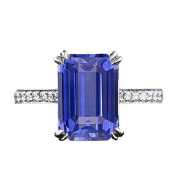Solitaire Ring Met Accenten Ceylon Saffier & Diamanten 3 Karaat
