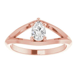 Solitaire Ring Peer Oud geslepen diamant 5-punts gespleten schacht 1,50 karaat