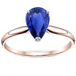 Solitaire Ring Peer Sri Lankaanse Saffier 3 Karaat