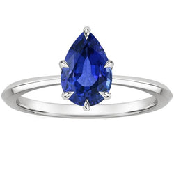 Solitaire Ring Prong Setting Peer Ceylon Sapphire 2 Carats