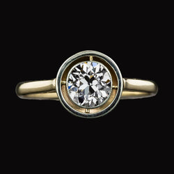 Solitaire Ring Rond Old Miner Diamond Gold 14K Sieraden 2 karaat