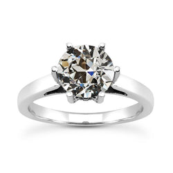 Solitaire Ring Rond Oud Geslepen Diamant 6 Prong Set Sieraden 2,50 Karaat