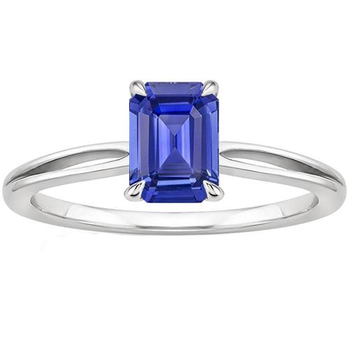 Solitaire Ring Split Shank smaragd Ceylon Sapphire 3 karaat - harrychadent.nl