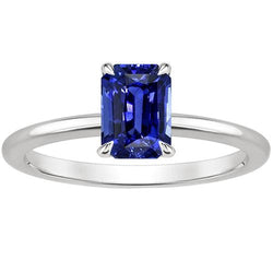Solitaire Ring Stralende Sri Lankaanse Saffier 3 Karaat