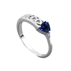 Solitaire Ring Triljoen Vintage Stijl Blauwe Saffier 0,50 Karaat Goud