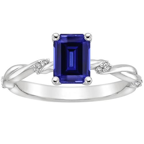 Solitaire Ring met Accenten Blauwe Saffier & Diamant 3,50 Karaat - harrychadent.nl