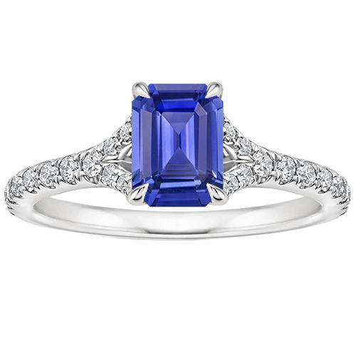 Solitaire Ring met Accenten Sri Lankaanse Saffier & Diamant 4 Karaat - harrychadent.nl
