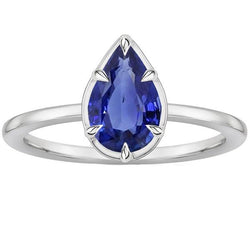 Solitaire Ring peer geslepen Sri Lankaanse saffier 2,50 karaat