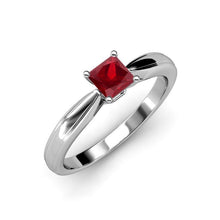 Afbeelding in Gallery-weergave laden, Solitaire Robijn Ring 1 Karaat Wit Goud 14K - harrychadent.nl
