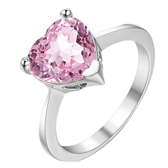 Solitaire Roze Hart Kunzite 22,50 Ct Jubileumring Witgoud - harrychadent.nl