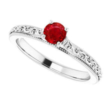 Afbeelding in Gallery-weergave laden, Solitaire Ruby Ring 0,75 karaat antieke stijl Nieuw - harrychadent.nl
