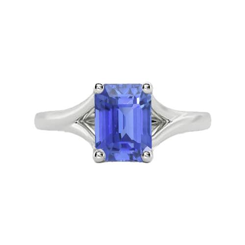 Solitaire Split Shank Emerald Lichtblauwe Saffier Ring 2 Karaat - harrychadent.nl