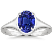 Afbeelding in Gallery-weergave laden, echte oval diamant 3karaat ring vooraanzicht
