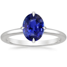 Afbeelding in Gallery-weergave laden, echte oval diamant 3karaat ring vooraanzicht
