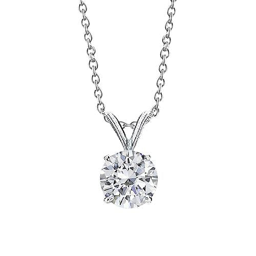 Solitaire diamanten halsketting hanger 1 karaat witgoud vrouwen sieraden - harrychadent.nl