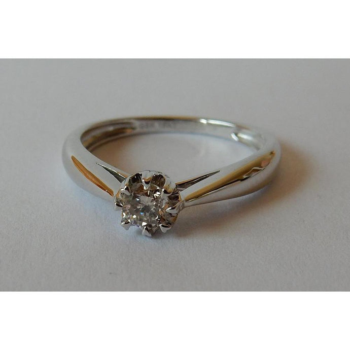 Solitaire diamanten ring 0.25 karaat witgoud 14K - harrychadent.nl