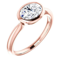 Afbeelding in Gallery-weergave laden, Solitaire diamanten ring 4 karaat bezel instelling Rose gouden sieraden - harrychadent.nl
