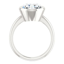 Afbeelding in Gallery-weergave laden, Solitaire diamanten ring 4 karaats ovale bezel instelling wit goud - harrychadent.nl
