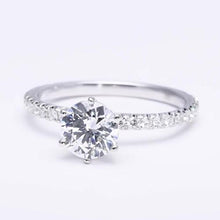 Afbeelding in Gallery-weergave laden, Solitaire diamanten verlovingsring met accenten - harrychadent.nl
