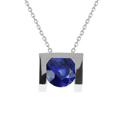 Solitaire edelsteen hanger ketting 14K gouden damessieraden 2 karaat