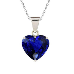 Solitaire hart Sri Lankaanse saffier hanger ketting 3 karaat goud