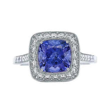 Afbeelding in Gallery-weergave laden, Solitaire met accent 18 kt Tanzaniet met diamanten ring witgoud - harrychadent.nl
