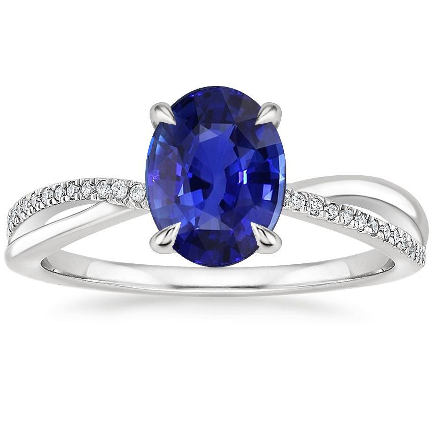 Solitaire met accenten Jubileumring blauwe saffier 3,50 karaat - harrychadent.nl