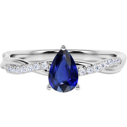 Solitaire met accenten Ring Ceylon Sapphire 2,50 karaat twist-stijl