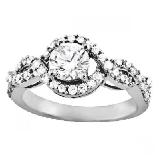 Solitaire met accenten Ronde diamanten Ring 1,25 karaat witgoud 14K - harrychadent.nl