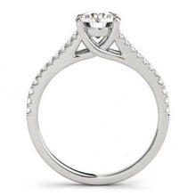 Afbeelding in Gallery-weergave laden, Solitaire met accenten Ronde diamanten ring van 1,50 karaat witgoud 14K - harrychadent.nl
