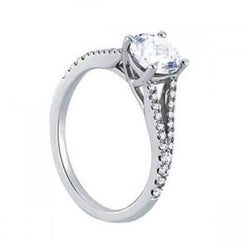 Solitaire met accenten Ronde diamanten ring van 1,50 karaat witgoud 14K