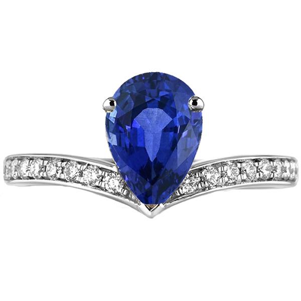 Solitaire met diamanten accenten Ring Enhancer Ceylon Sapphire 5 karaat - harrychadent.nl