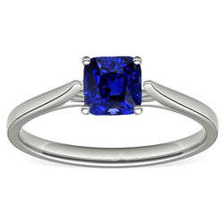Solitaire natuurlijke blauwe saffier ring 1,50 karaat dames sieraden goud